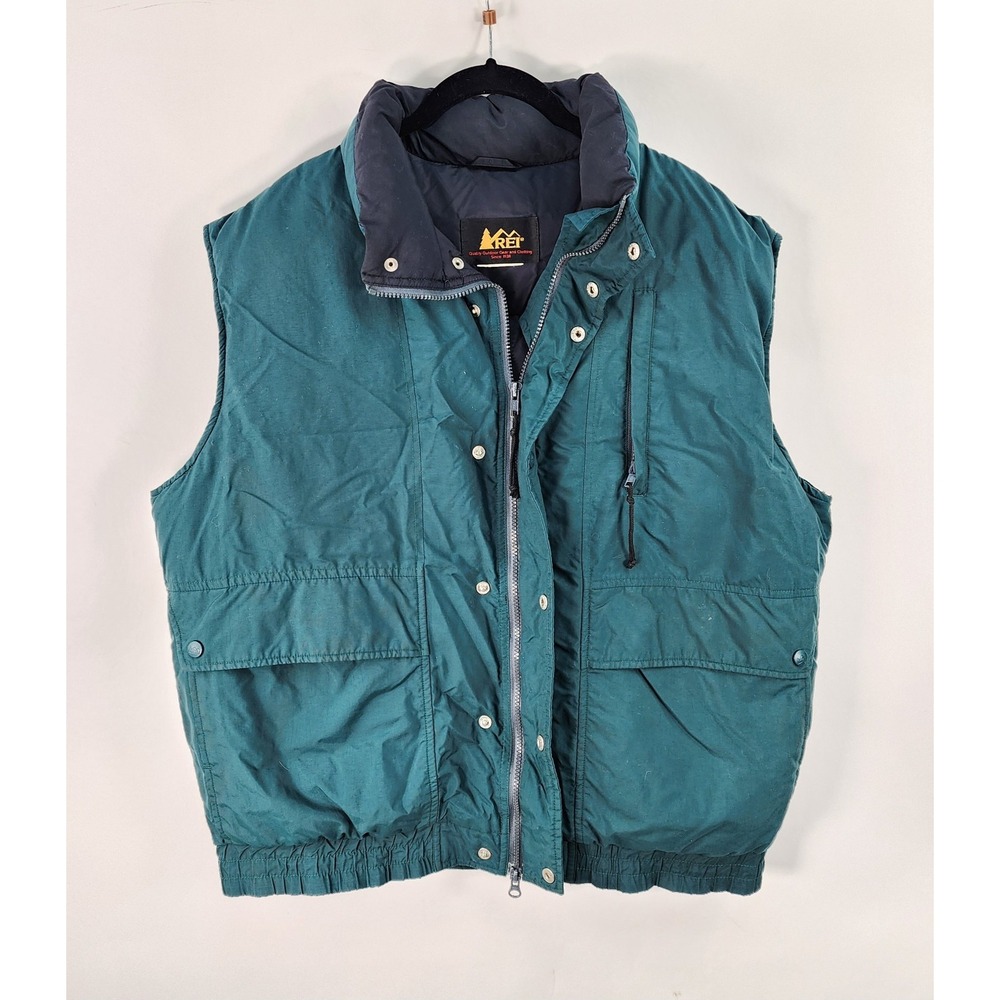 Vintage REI Goose Down Vest Men's L Teal Green